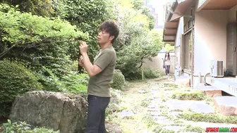 Busty Mom Rie Tachikawa Seduces barely legal Man in Hairy Outdoor Encounter