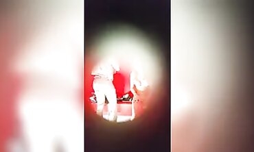 Sneaky Outdoor Cabin Voyeur: Two Brunette Wives