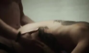 Slender Tattooed Blonde Slave in Rough Hardcore Trio Creampie