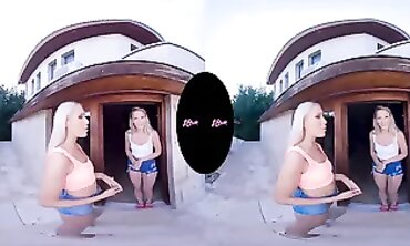 18VR: Domme Angelika Shares You With Revved Dyke Lily