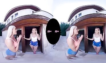 18VR: Domme Angelika Shares You With Revved Dyke Lily