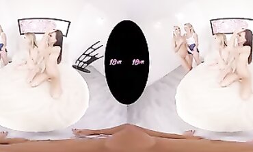 18VR: Domme Angelika Shares You With Revved Dyke Lily