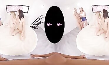 18VR: Domme Angelika Shares You With Revved Dyke Lily