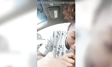 Ebony MILF Takes Amateur Blowjob in Dark Car Outdoors