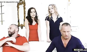 Four Way Orgy with Hot Stepmoms & Their Sons