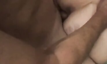 Cheating Brunette Fiancee Gives Mature Guy a Rimjob While Husband Films