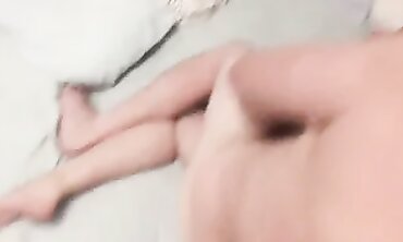 Cheating Brunette Fiancee Gives Mature Guy a Rimjob While Husband Films