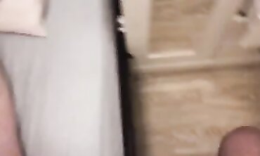 Cheating Brunette Fiancee Gives Mature Guy a Rimjob While Husband Films