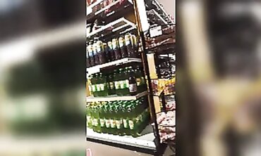 Blonde Bikini Babe Shows Off Her Big Ass Body In Store
