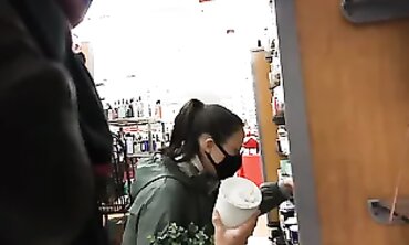 Lilly Fox Enjoys a BBC Encounter in Public
