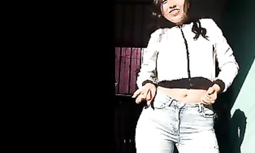 Mexican Latina Striptease in Tight Denim Jeans