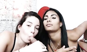Ebony BBC Threesome with Double Blowjob Action