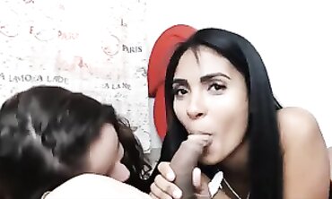 Ebony BBC Threesome with Double Blowjob Action