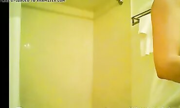 Stunning Paola Squats Nude in the Bathroom