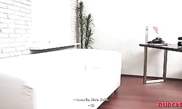 Shy Russian Brunette Casting Audition on the Bench