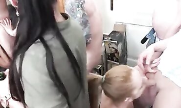 Sexy 18yo First-Timer Gang Bang at Night Club