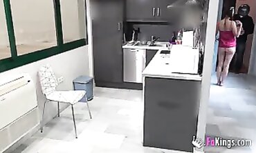 Alana Masturbates While Delivery Guy Is Next To Her