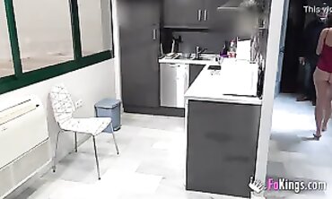 Alana Masturbates While Delivery Guy Is Next To Her