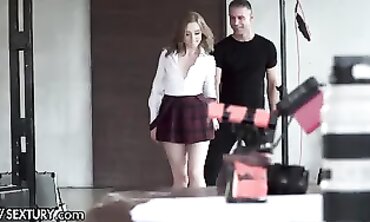 Blonde Camgirl Gets Anal Action During Photoshoot