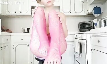 Princess On Shows Off Her Fishnet Stockings