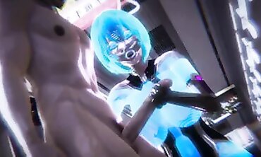 Cyberpunk Holographic Girls 3D Hardcore Sex with Creampie