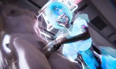 Cyberpunk Holographic Girls 3D Hardcore Sex with Creampie