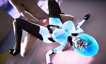 Cyberpunk Holographic Girls 3D Hardcore Sex with Creampie