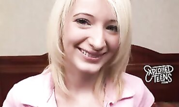 Ash-Blonde Newbie with Blue Eyes Gives POV Blowjob