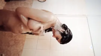 Beauty Enjoys a Sensual Warm Bath and Shower