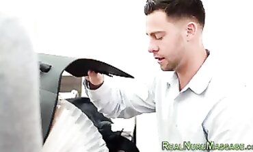 Wam Gets Messy Dark Hair Massage and Poking