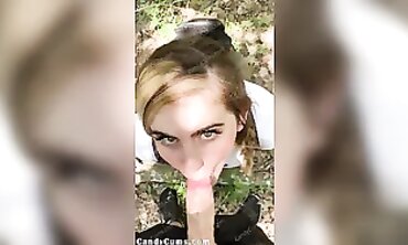 Blonde Amateur Gets Deep Throat From Random Jogger on Hiking Trail