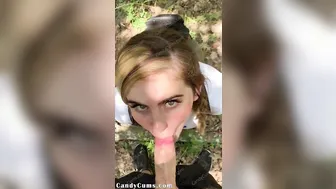 Blonde Amateur Gets Deep Throat From Random Jogger on Hiking Trail
