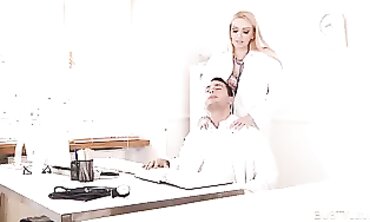 Curvy Blonde Nurse Amber Jayne Gets Packed With Massive Cock