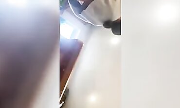 Voyeur Spies Busty Brunette Friend Without a Bra