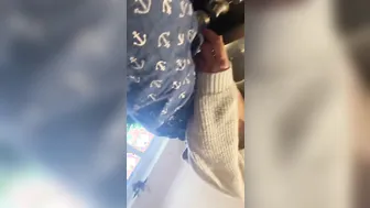 Voyeur Spies Busty Brunette Friend Without a Bra