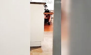 Watching Porn and Jerking Off Under the Table