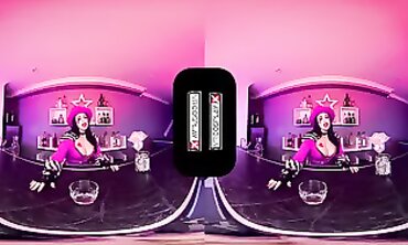 VRCosplayX Uncontrollable Moxxi Glides your Hard-on inbetween her Good-sized Mounds