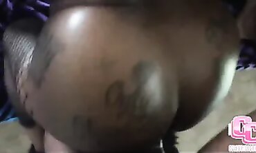 Ebony Star Takes Massive Cock From Behind