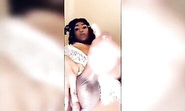 Ebony Shemale Princess Masturbates Her Massive Dick
