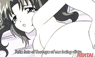 Uncensored Anime Threesome: Brunette MILF Anal & Squirting