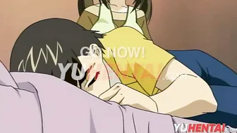 Uncensored Anime Threesome: Brunette MILF Anal & Squirting
