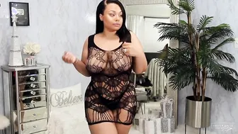 Plus Size Beauty in Lingerie and Stockings