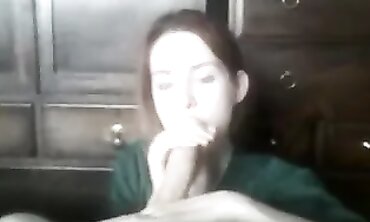 Stunning Redhead Fiancée Caught on Camera Giving a Blowjob