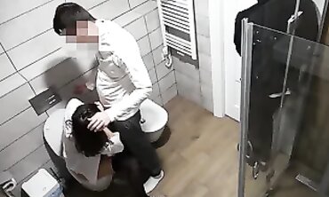 Amateur Party Threesome: Double Penetration in the Restroom