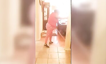 Voyeur Captures Busty Black Aunt With Huge Tits