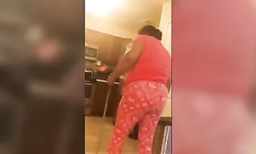 Voyeur Captures Busty Black Aunt With Huge Tits