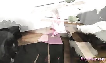 Teen Maja Takes a Hardcore Break from Her Workout