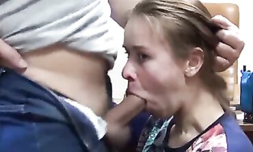 Amateur Office Brunette Gets Deepthroated and Pounded