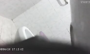 Sneaky Peek - Secretly Watching Hot Blonde Girl in Public Restrooms