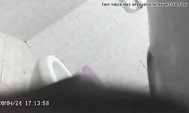 Sneaky Peek - Secretly Watching Hot Blonde Girl in Public Restrooms